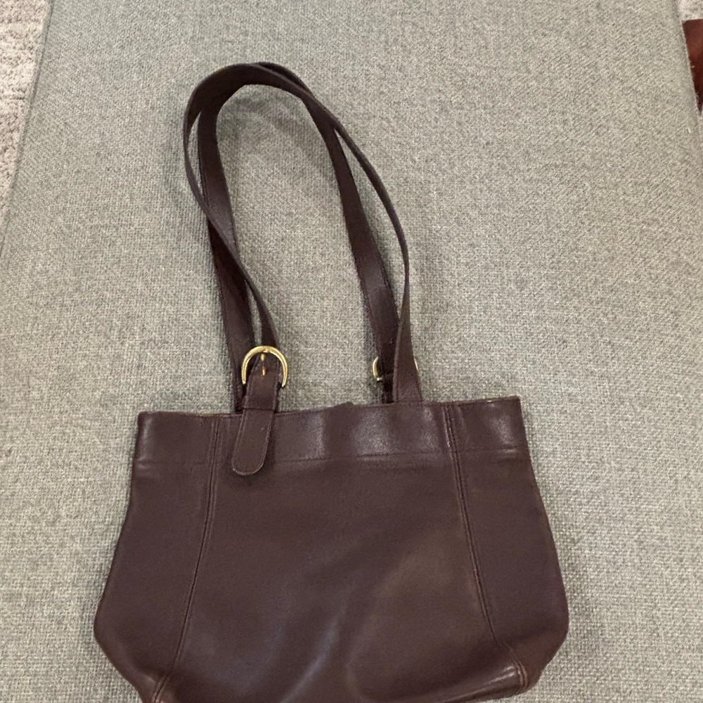 Coach Brown Leather Shoulder Bag with Double Straps